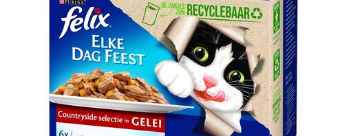 Packaging of the world-first recyclable retort pouch for wet food